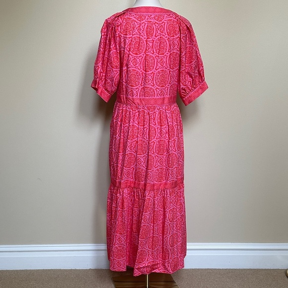 Classic Gretchen Scott Designs Vivid Pink Midi Dress With Pockets - Picture 3 of 6